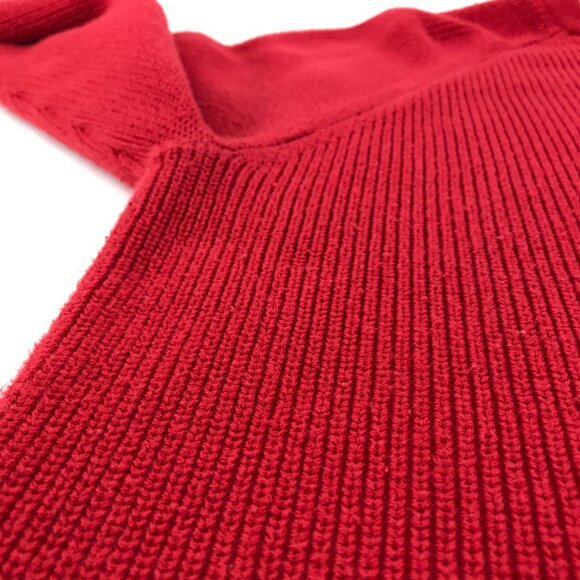 Tommy Hilfiger Crew Neck Rib Knit Sweater Men's Medium Red 100% Cotton Holiday - Picture 5 of 10